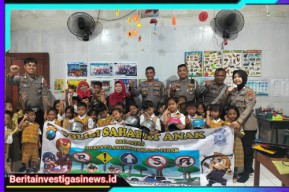Polisi Sahabat Anak, Satlantas Polres Pelabuhan Tanjung Perak Ajak Anak TK Lil Wathon Kenal Lalu Lintas Sejak Dini