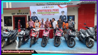 Satreskrim Polres Bangkalan Gelar Ungkap Kasus Curanmor Periode Bulan Januari