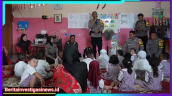 Sambang Taman Kanak - kanak, Polres Probolinggo Berbagi Makanan Bergizi