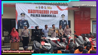 Polres Bangkalan Gelar Konferensi Pers Rilis Ungkap Kasus Tindak Pidana Kriminal, Narkoba dan Laka Lantas Periode Bulan Januari 2025