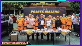 Polres Malang Berhasil Ungkap Peredaran Narkoba 18 Tersangka dan 586 Gram Sabu Diamankan