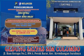 Layanan SIM di Satpas Colombo Surabaya, Tutup Dengan Adanya Hari Libur Nasional dan Cuti Bersama