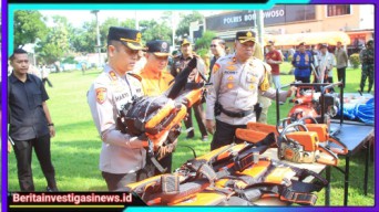 Polres Bondowoso Bersama BPBD Siapkan Personel Tangani Bencana Hidrometeorologi