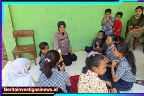 Polres Pasuruan Beri Trauma Healing Anak - anak Korban Bencana Tanah Gerak di Purwodadi