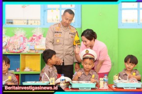 Cerianya Siswa TK Kemala Bhayangkari 42 Kota Kediri Dapat Makanan Bergizi Gratis