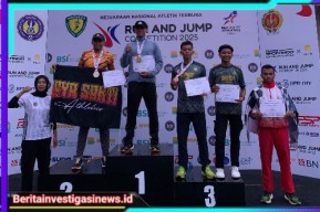 Personel Polres Lamongan Raih Dua Medali Kejurnas UNY Open Run and Jump Competition