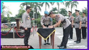 Kapolres Nganjuk Pimpin Sertijab Kabag Ops, Kasat Lantas, dan Kapolsek Jajaran