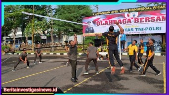 Tingkatkan Sinergitas dan Soliditas, TNI-Polri di Kabupaten Sampang Laksanakan Olahraga Bersama
