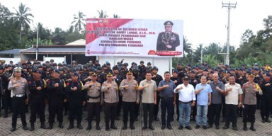 Kapolres Mitra Didampingi Bupati Ronald Kandoli Pimpin Apel Konsolidasi Serta Pelepasan Personel Polda Sulut