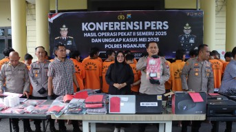Konferensi Pers, Polres Nganjuk All Out! 63 Tersangka dan 47 Kasus Dibongkar