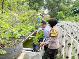 Polres Nganjuk Dukung Ketahanan Pangan Lewat Pemanfaatan Lahan Pekarangan Warga