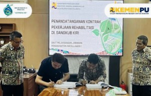 BWS Sulawesi I Teken Kontrak Penyusunan Dokumen Lingkungan Daerah Irigasi Sangkub