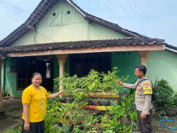Dukung Ketahanan Pangan, Bhabinkamtibmas Ngepeh Pantau Pekarangan Bergizi Warga