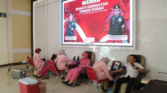 Polres Nganjuk Gelar Donor Darah Sambut Hari Bhayangkara ke-79, Targetkan 100 Pendonor