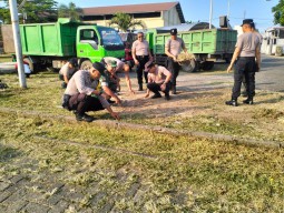 Sinergi Tiga Pilar, Polres Madiun Kota Kerja Bakti di Lokasi Dapur MBG Dukung Program Nasional