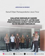 Kalapas Sidoarjo Hadiri Kunjungan Kajati Jatim dan Penyerahan Surat Ketetapan RJ di Kejari Sidoarjo