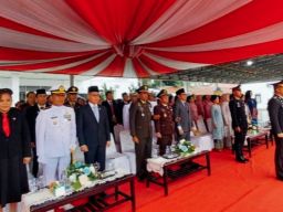 Polres Bitung Gelar Upacara Khidmat Peringati HUT Bhayangkara ke-79 di Lapangan Kantor Walikota