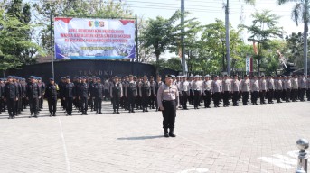 Apel Pengamanan Pengesahan IKSPI, Kapolres Nganjuk Tegaskan Kesiapan Personel Jaga Kamtibmas