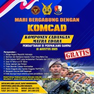 Pendaftaran Komcad Reguler TA 2025 Matra Udara di Perpanjang dan Gratis