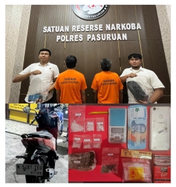 Polres Pasuruan Tangkap Dua Pengedar Sabu dan Ganja, Sita 11,2 Gram Sabu dan 20,9 Gram Ganja