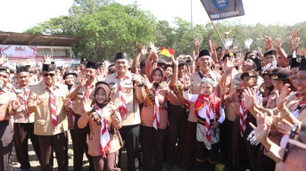 Apel Hari Pramuka ke-64, Kapolres Nganjuk Ajak Generasi Muda Tumbuh Lewat Gerakan Pramuka 