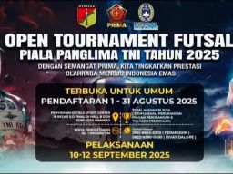 Kodam XIII/Merdeka Gelar Open Tournament Futsal Piala Panglima TNI Sambut HUT TNI ke-80