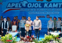 Kapolri Pimpin Apel Ojol Kamtibmas “Jogo Jatim” Bersama Polda Jawa Timur di Malang