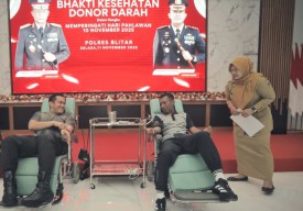 Polres Blitar Wujudkan Semangat Kemanusiaan Melalui Bhakti Kesehatan Donor Darah Hari Pahlawan 10 November 2025