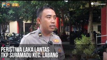 Diduga Ban Pecah, Sebuah Mobil Boks Terguling di Jembatan Suramadu