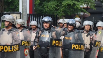 Dalmas Lebih Melayani, Polres Nganjuk Perkuat Rantai Komando Lewat Latihan Bersama
