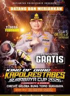 Ajang King of Drag Bike Kapolrestabes Surabaya Cup 2026, Nonton Gratis di GBT Surabaya