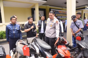 Polres Bondowoso Ungkap Curanmor Amankan 3 Tersangka dan 11 Unit Motor