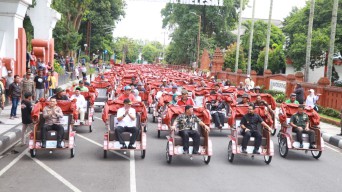 Presiden Salurkan 220 Becak Listrik di Nganjuk, Kapolres Ingatkan Larangan Modifikasi yang Ganggu Faktor Keselamatan