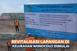 Sumber Anggaran Tidak Jelas, Proyek Jogging Track Rp344 Juta di Wonocolo Taman Sidoarjo Disorot