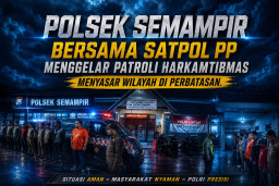 Polsek Semampir Perketat Patroli Harkamtibmas di Titik Rawan Perbatasan Surabaya