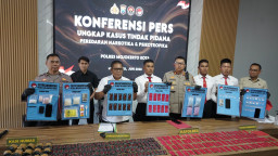 Polres Mojokerto Kota Ungkap Narkoba Temukan 330 Catride Vape Berisi Etomidate
