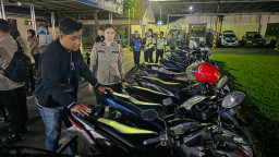 Polres Mojokerto Kota Amankan 80 Pemuda Konvoi,1 orang Kedapatan Bawa Sajam