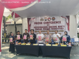Polrestabes Surabaya Musnahkan Barang Bukti Narkoba dari 469 Kasus Restorative Justice, Libatkan 663 Tersangka