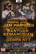 Kapolresta Sumenep Pimpin Apel Jam Pimpinan dan Penyerahan Bantuan Kemanusiaan untuk Korban Gempa NTT