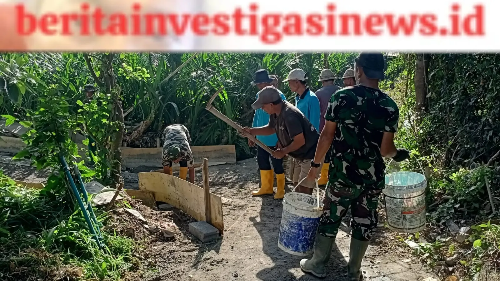 Budayakan Gotong Royong, Satgas TMMD ke-117 Kodim Badung Bangun JUT dan Rehab RTLH