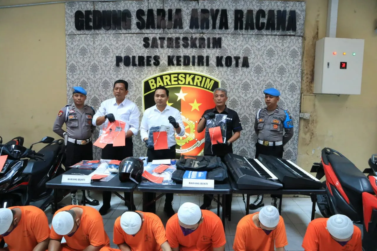 Periode Juli Polres Kediri Kota Berhasil Ungkap 6 Kasus, 10 Tersangka di Amankan