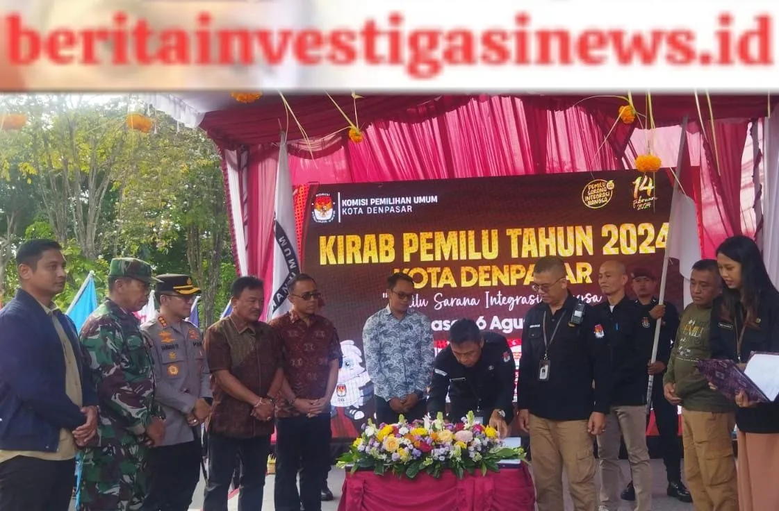 Polsek Dentim Laksanakan Pengamanan Serah Terima Bendera Partai Politik Kirab Pemilu 2024