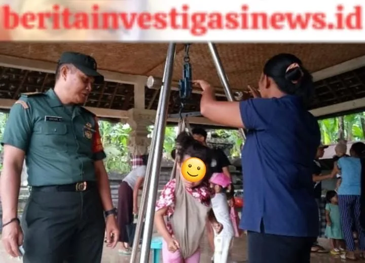 Babinsa-Bhabinkamtibmas Bersama Kelian Dinas Dampingi Kegiatan Posyandu
