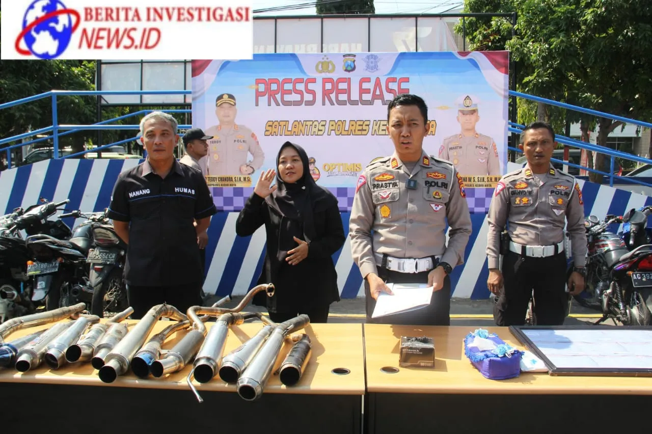 Polres Kediri Kota Amankan Puluhan Motor Knalpot Brong Diduga Untuk Balap Liar