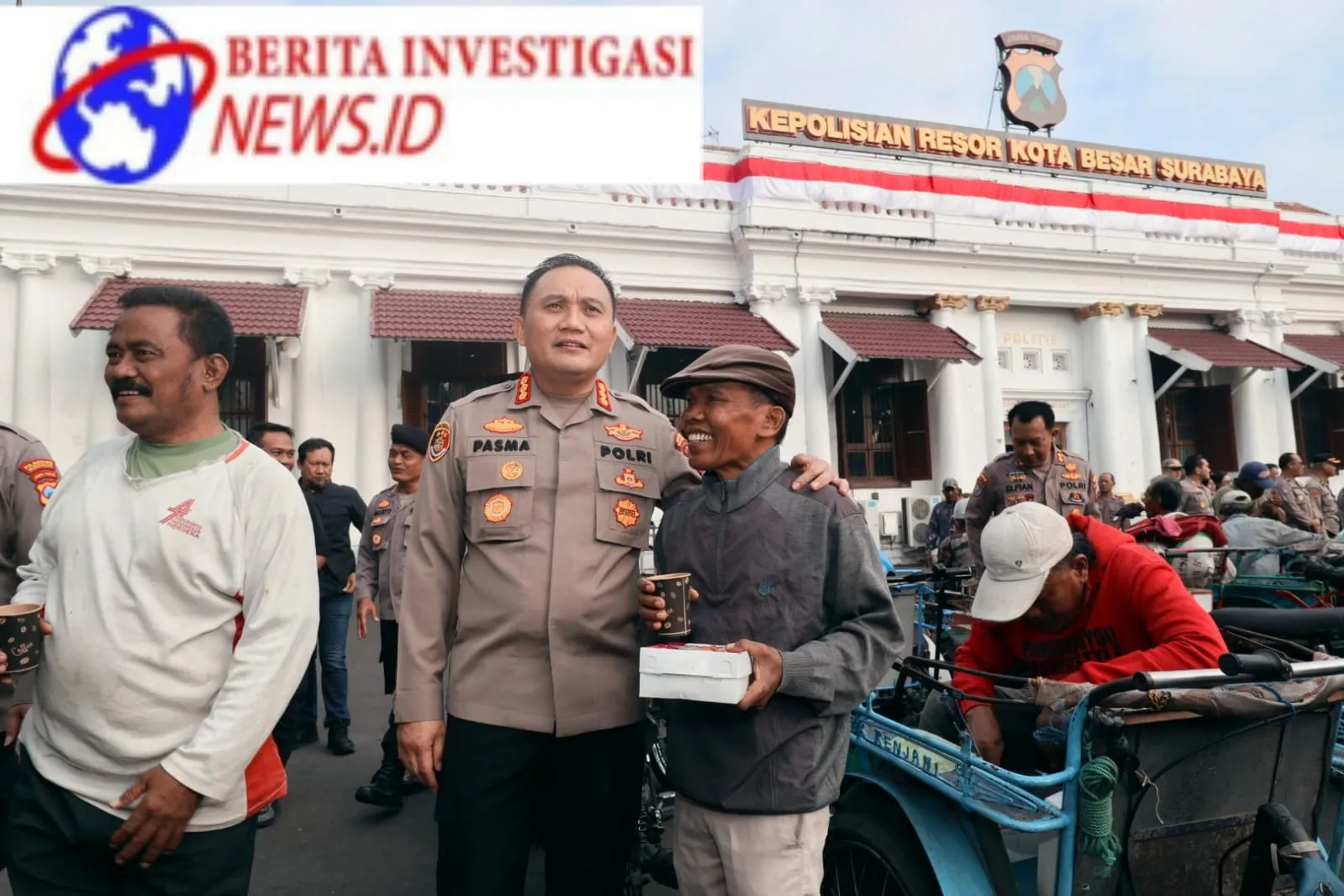 Menjalin keakraban, Kapolrestabes Gelar Sarapan Bareng dan Bagi Sembako ke Abang Becak