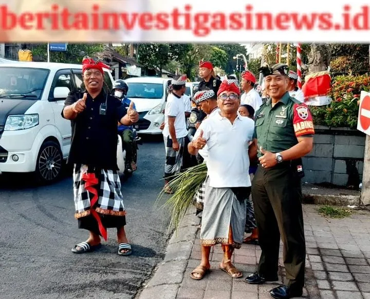Pastikan Aman Babinsa Atensi Rangakaian Puja Wali Pura Taman Pule