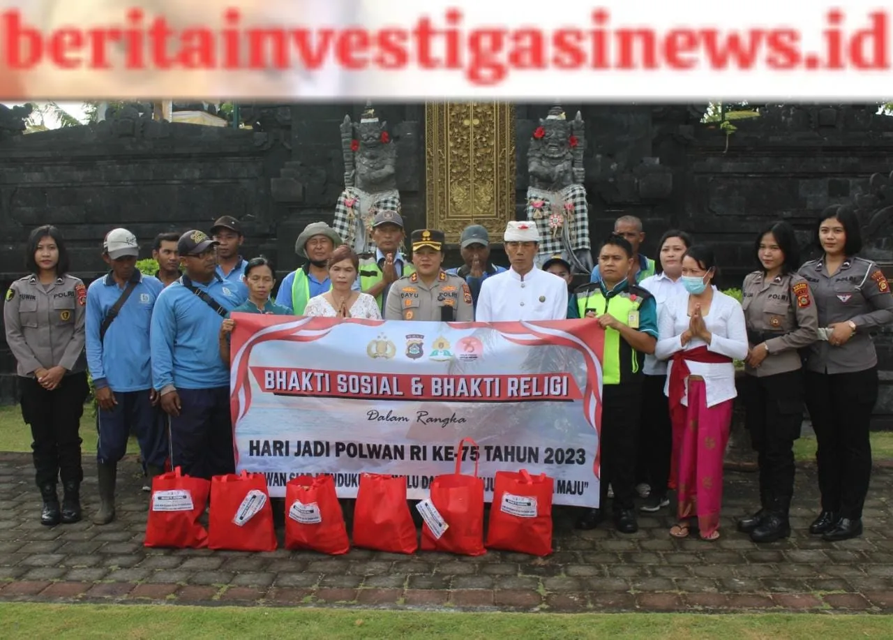 Polwan Polda Bali Laksanakan Bakti Sosial Sambut Hari Jadinya ke-75