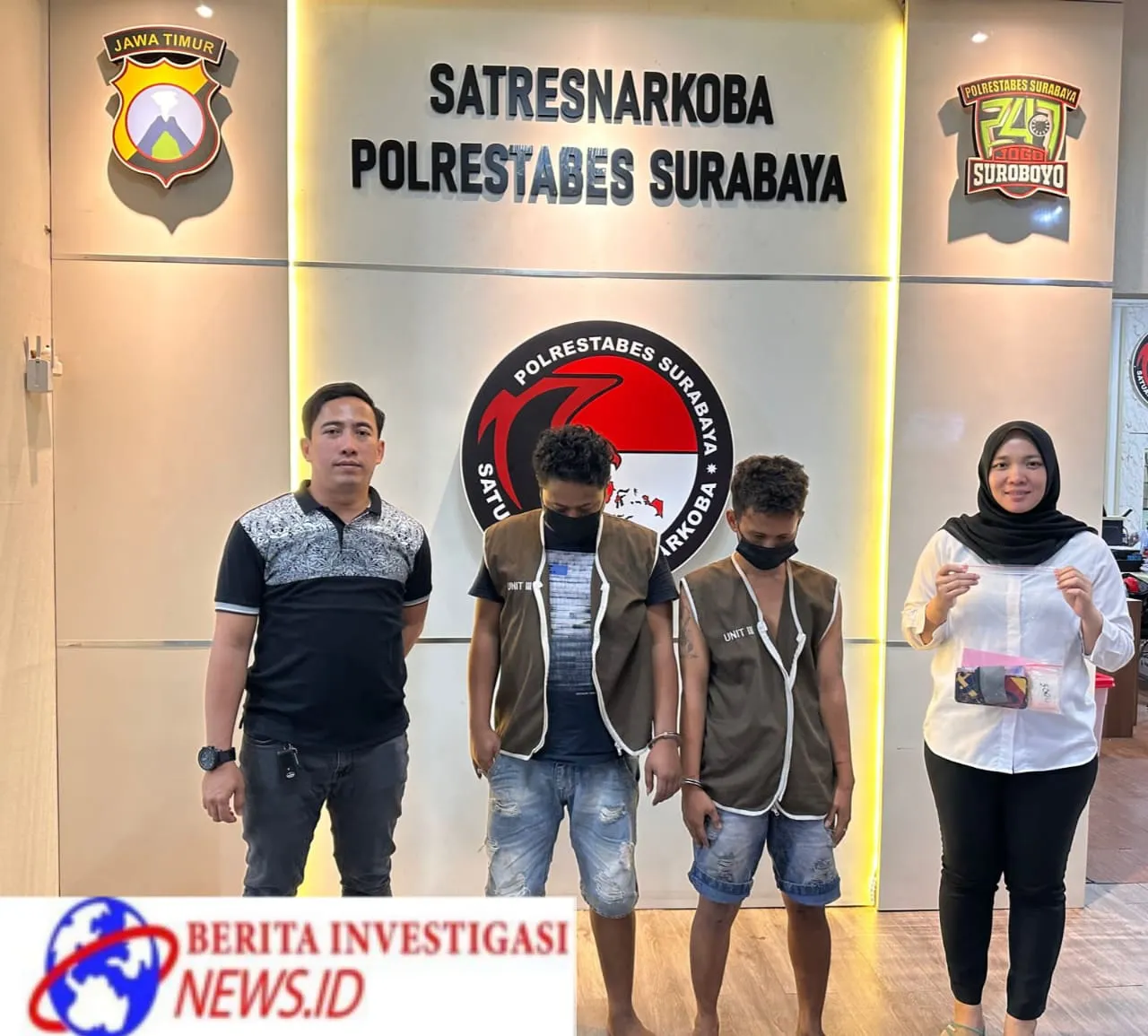 2 Pengedar Sabu Jalan Kunti di Bekuk Satnarkoba Polrestabes Surabaya