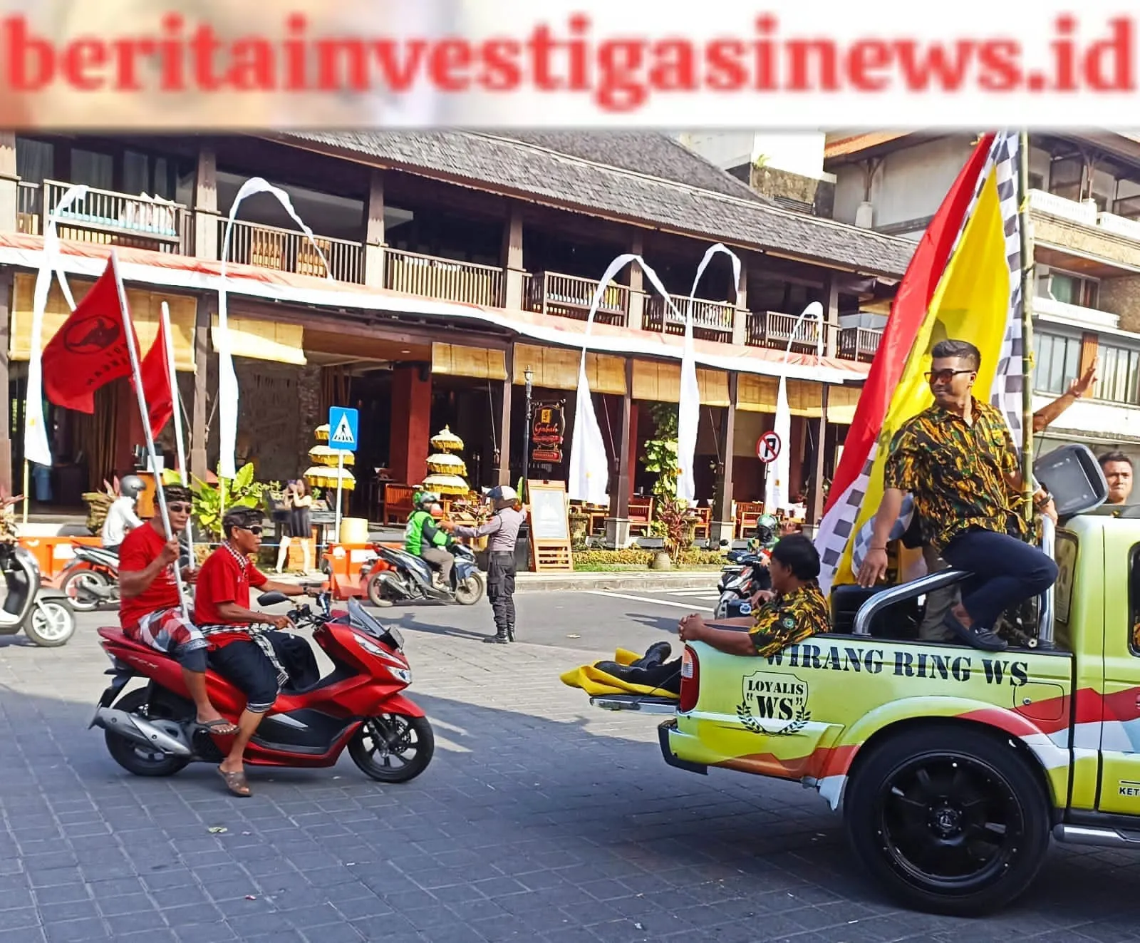 Pawai Kirab Pemilu 2024 dan Sosialisasi Diklih, Polsek Kuta Berikan Pengamanan