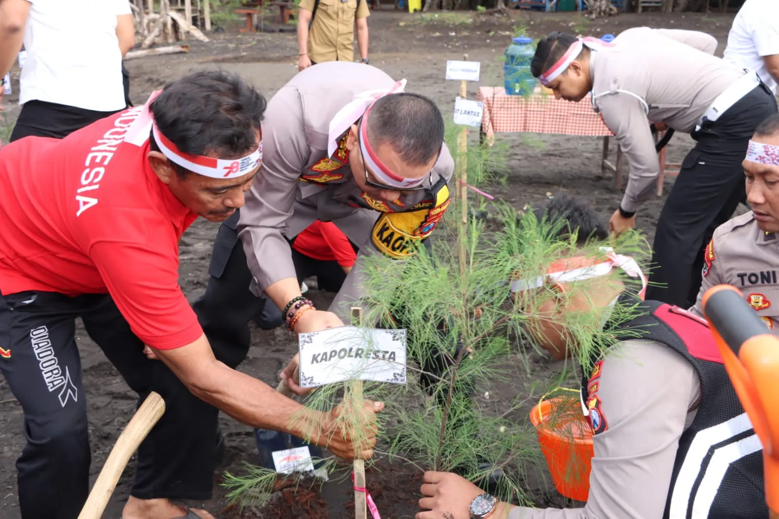 Polri Lestarikan Negeri, Polresta Banyuwangi Tanam 1.531 Bibit Pohon Serentak di HUT RI ke - 78